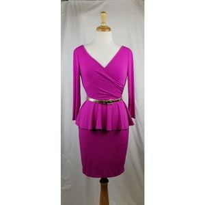 NWT Boston Proper Peplum Dress - Flirty Pink Sz 2